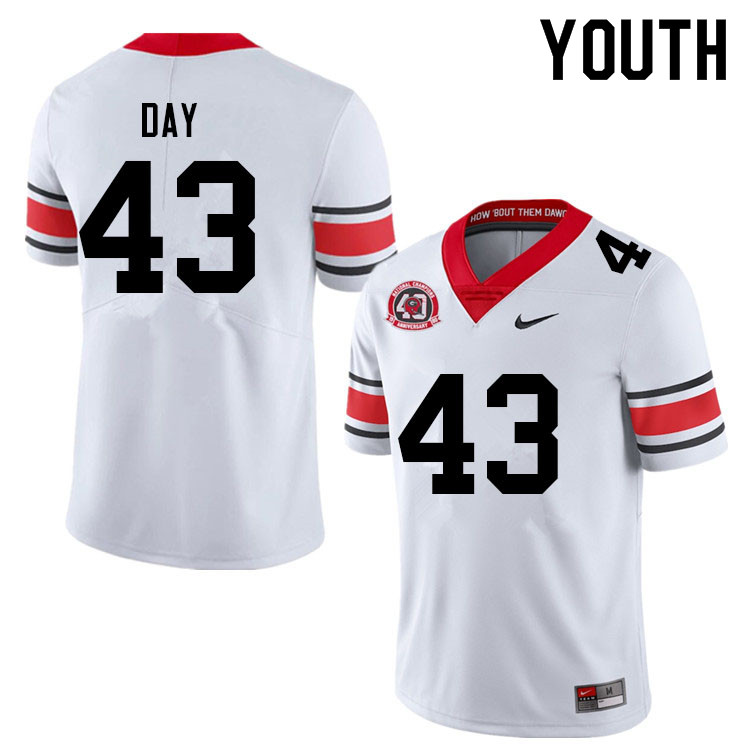 Youth #43 Davis Day Georgia Bulldogs College Football Jerseys Sale-40th Anniversary